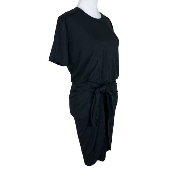 Veronica Beard Bernice Stretch Jersey Front Tie Black Dress Minimalist Sz Small - Picture 3 of 7